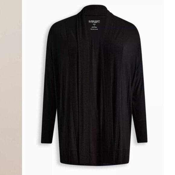 Torrid Super Soft Cardigan Dolman Sleeve Open Front Black size 1X - Picture 3 of 11